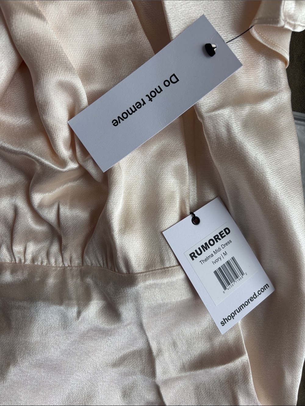 Elegant Cream Backless Satin Maxi Dress with Shoulder Ties - Picture 6 of 6